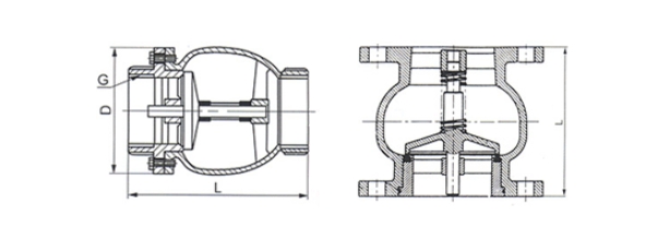 良工全铜法兰消声止回阀结构图